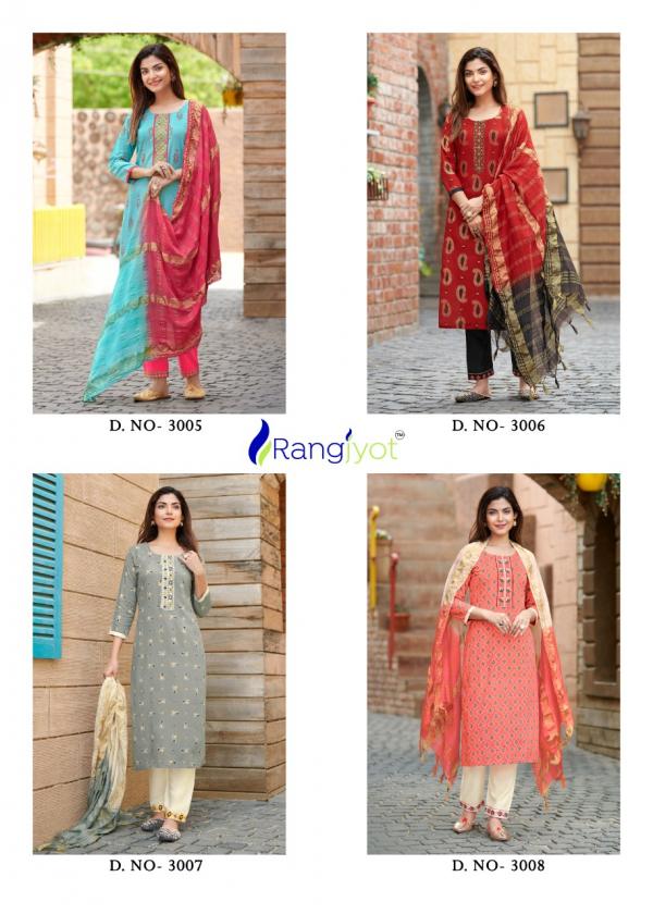 Rangjyot Rangmaya 3 Fancy Designer Top & Bottom And Dupatta 